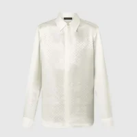 Louis Vuitton Men Monogram Long-Sleeved Silk Shirt 1AFJUE (1)