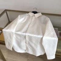 Louis Vuitton Men Monogram Long-Sleeved Silk Shirt 1AFJUE (1)