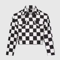 Louis Vuitton Women Cropped Damier Denim Jacket 1AGAC5