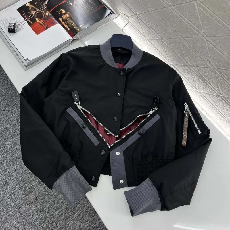 Louis Vuitton Women Cropped Utility Bomber Jacket 1AFUIB