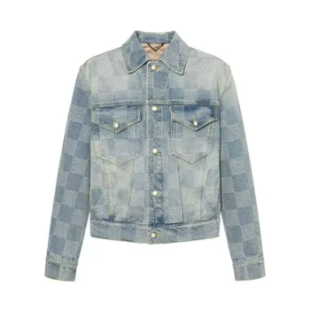 Louis Vuitton Women Damier Washed Denim Jacket-Blue 1AFHUC