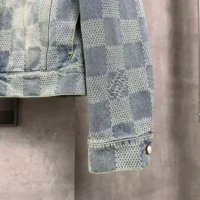 Louis Vuitton Women Damier Washed Denim Jacket-Blue 1AFHUC (1)