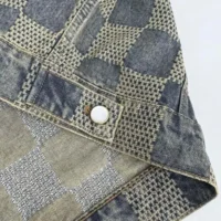 Louis Vuitton Women Damier Washed Denim Jacket-Navy 1AFWW4 (1)