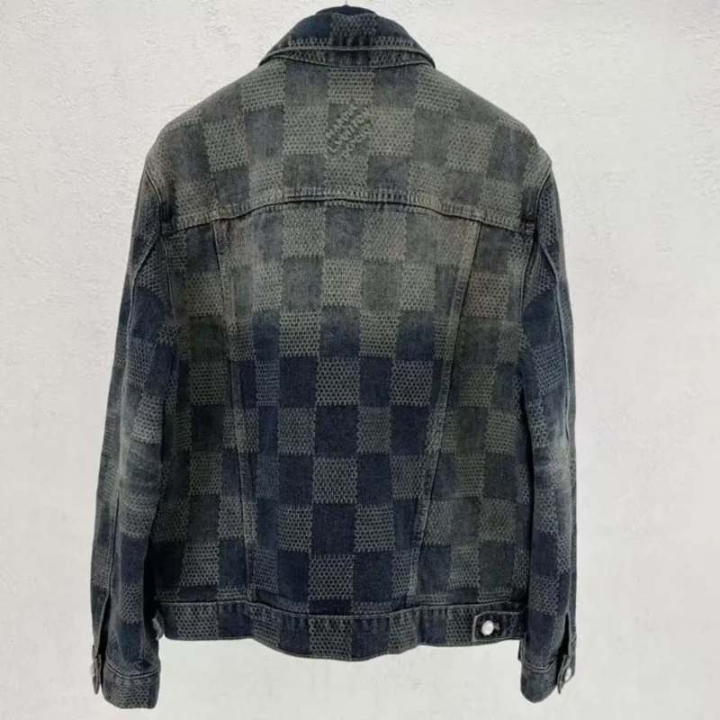 Louis Vuitton Women Damier Washed Denim Jacket-Navy 1AFWW4