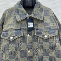 Louis Vuitton Women Damier Washed Denim Jacket-Navy 1AFWW4 (1)