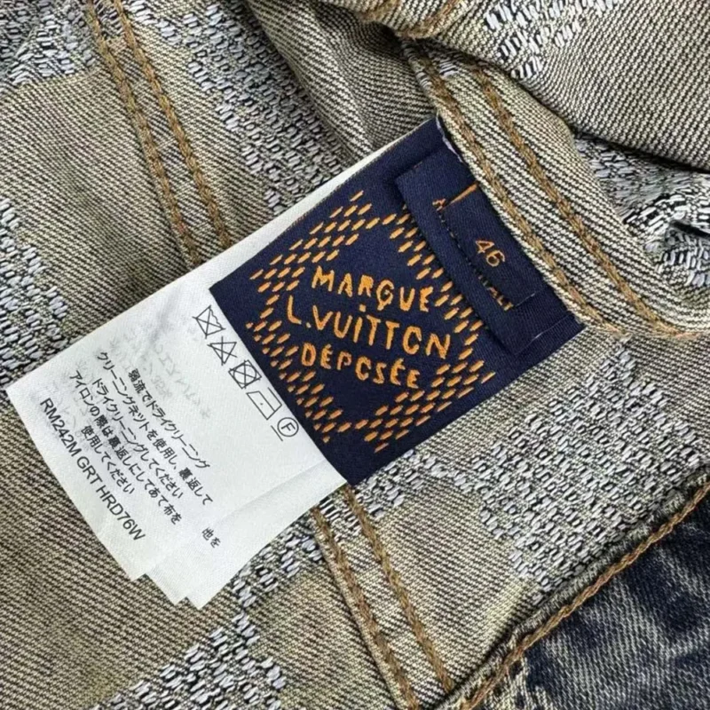 Louis Vuitton Women Damier Washed Denim Jacket-Navy 1AFWW4