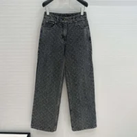 Louis Vuitton Women Vintage-Effect Monogram Flared Jeans 1AGBK6 (1)