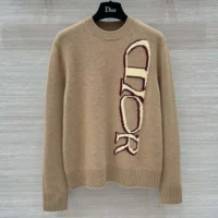 Dior Men DIOR AND LEWIS HAMILTON Sweater Brown Virgin Wool and Cashmere Intarsia (1)