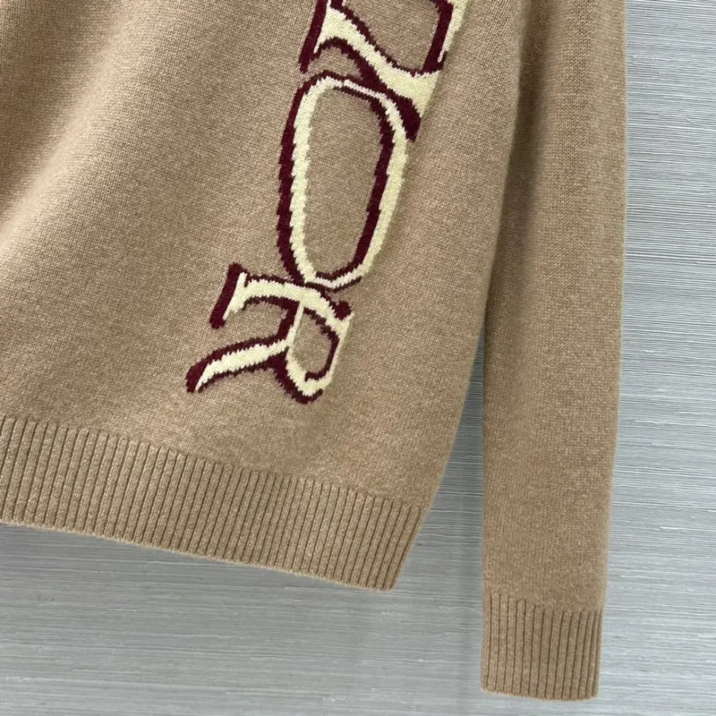 Dior Men DIOR AND LEWIS HAMILTON Sweater Brown Virgin Wool and Cashmere Intarsia