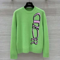 Dior Men DIOR AND LEWIS HAMILTON Sweater Green Virgin Wool and Cashmere Intarsia (1)