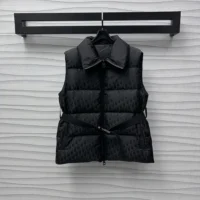 Dior Men DiorAlps Belted Puffer Vest Black Quilted Technical Taffeta Jacquard (1)