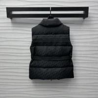 Dior Men DiorAlps Belted Puffer Vest Black Quilted Technical Taffeta Jacquard (1)