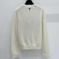 Dior Men Dioramour Embroidered Sweater White Cashmere Knit with Black and Red Je Vous Adore Motif (1)