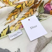 Dior Unisex Dior 4 Saisons Été Soleil 90 Square Scarf Ecru Multicolor Silk Twill (1)