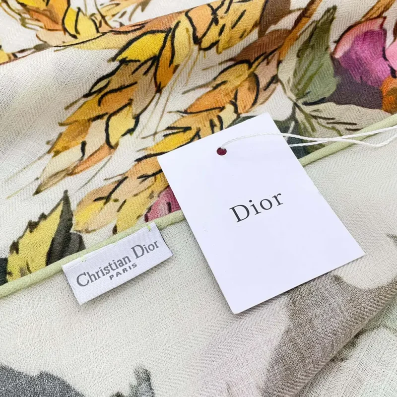 Dior Unisex Dior 4 Saisons Été Soleil 90 Square Scarf Ecru Multicolor Silk Twill