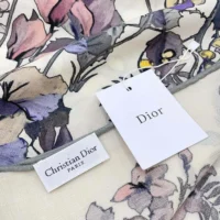 Dior Unisex Dior 4 Saisons Hiver Soleil 90 Square Scarf Ecru Multicolor Silk Twill (1)