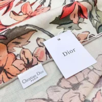 Dior Unisex Dior 4 Saisons Printemps Soleil 90 Square Scarf Ecru Multicolor Silk Twill (1)