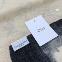 Dior Unisex Paris 90 Square Scarf Ecru and Black Silk Twill (1)