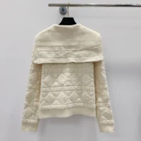 Dior Women Cannage Cardigan Ecru Blended Wool and Cashmere Textured Knit (1)