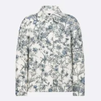 Dior Women Caro Jacket White Cotton Denim with Blue Dior Chardons Motif (1)