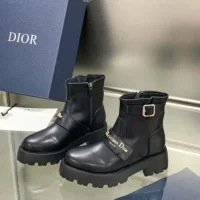 Dior Women D-Quest Ankle Boot Black Calfskin (1)