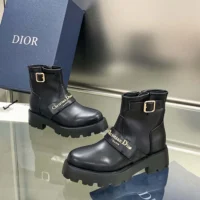 Dior Women D-Quest Ankle Boot Black Calfskin (1)