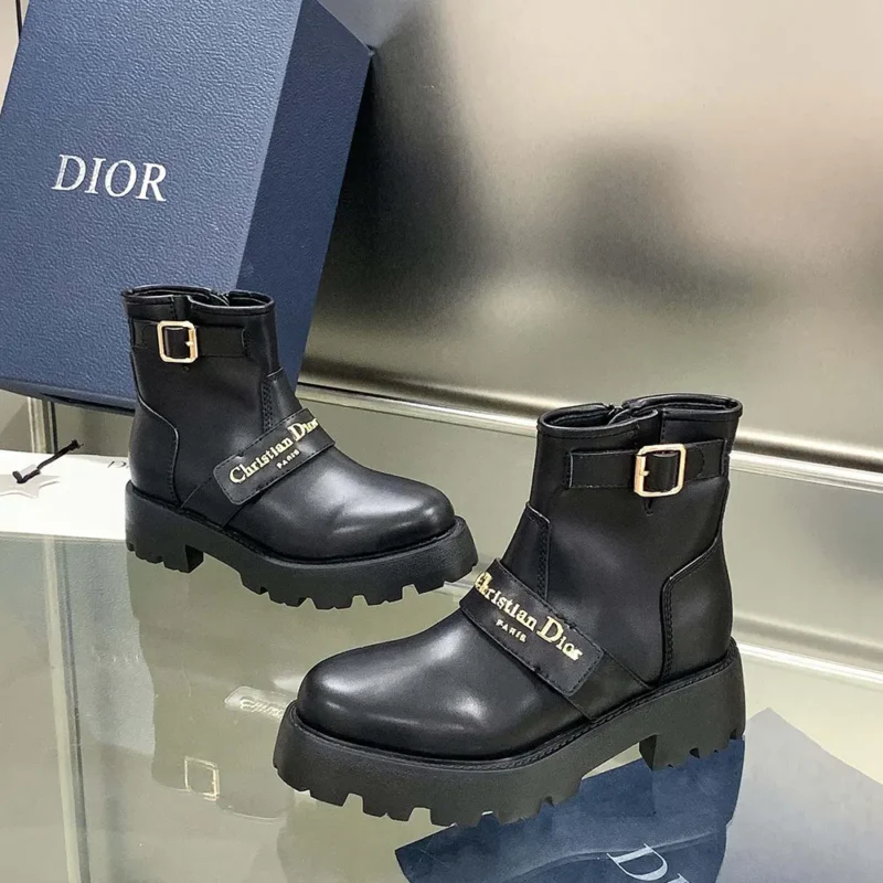 Dior Women D-Quest Ankle Boot Black Calfskin