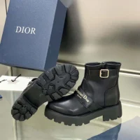 Dior Women D-Quest Ankle Boot Black Calfskin (1)