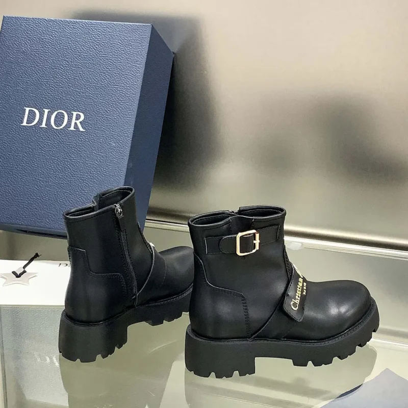 Dior Women D-Quest Ankle Boot Black Calfskin