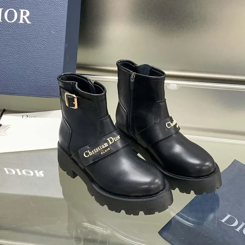 Dior Women D-Quest Ankle Boot Black Calfskin