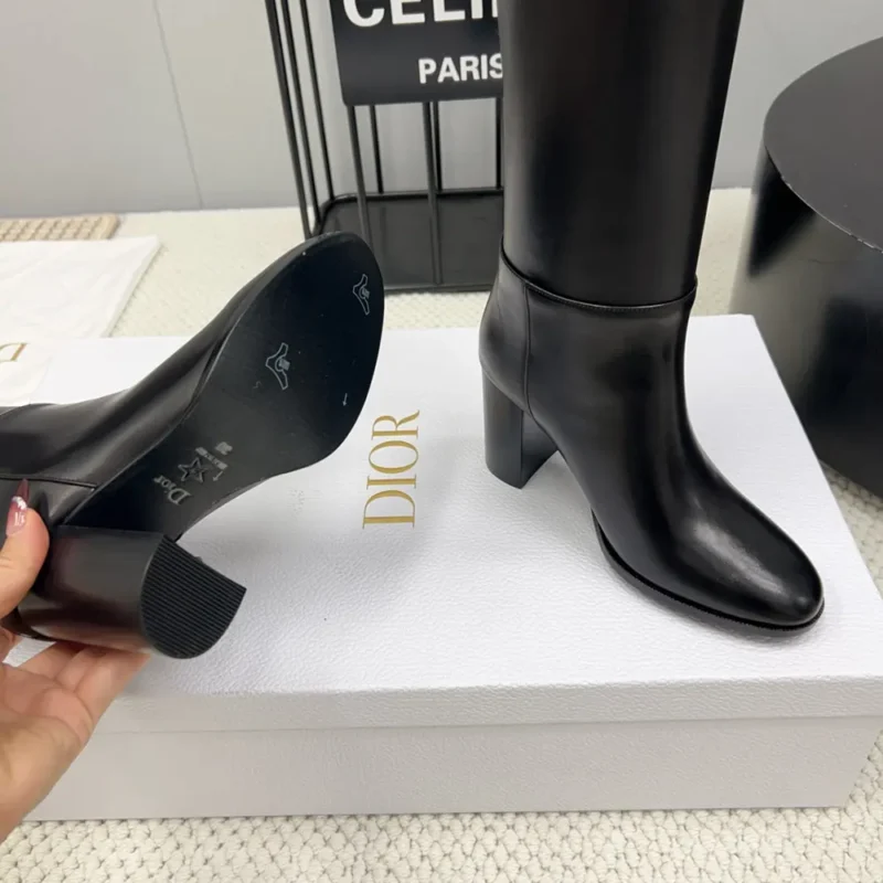 Dior Women D-Town Heeled Boot Black Supple Calfskin