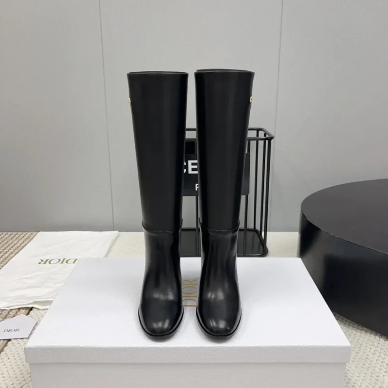 Dior Women D-Town Heeled Boot Black Supple Calfskin