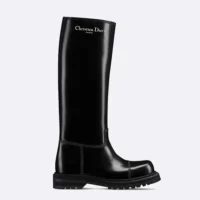 Dior Women Diorebel Boot Black Brushed Calfskin (1)