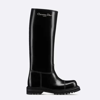 Dior Women Diorebel Boot Black Brushed Calfskin