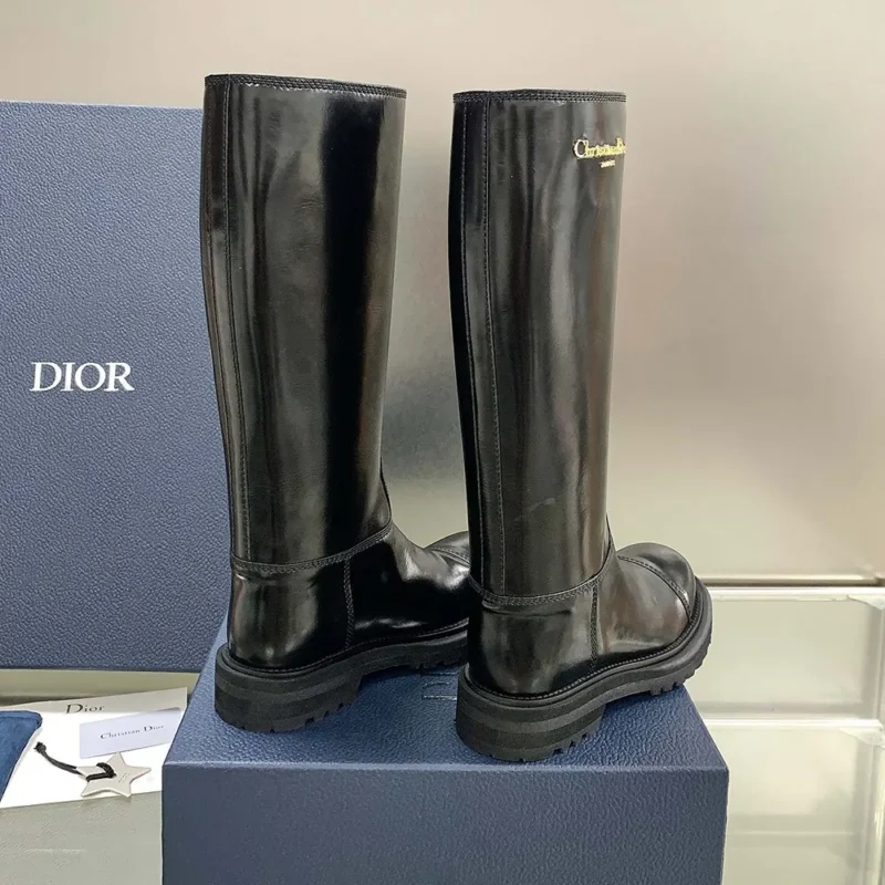 Dior Women Diorebel Boot Black Brushed Calfskin