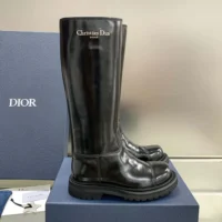 Dior Women Diorebel Boot Black Brushed Calfskin (1)