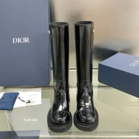 Dior Women Diorebel Boot Black Brushed Calfskin (1)