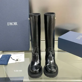 Dior Women Diorebel Boot Black Brushed Calfskin