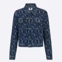 Dior Women Jacket Cotton Denim with Blue Miss Dior Allover Motif (1)