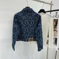 Dior Women Jacket Cotton Denim with Blue Miss Dior Allover Motif (1)