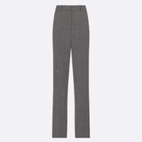 Dior Women Pants Gray Virgin Wool Tweed