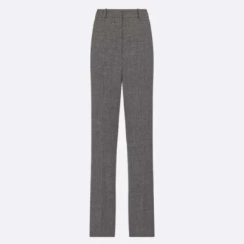 Dior Women Pants Gray Virgin Wool Tweed