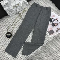 Dior Women Pants Gray Virgin Wool Tweed (1)