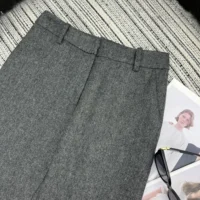 Dior Women Pants Gray Virgin Wool Tweed (1)