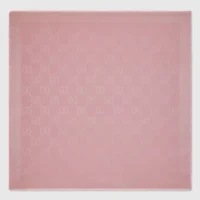 Gucci Unisex GG Jacquard Silk Wool Shawl-Pink 6636713GC435972