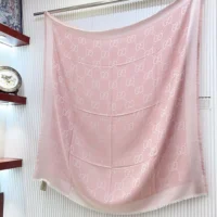 GG Jacquard Silk Wool Shawl-Pink 6636713GC435972 (1)