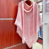 GG Jacquard Silk Wool Shawl-Pink 6636713GC435972 (1)