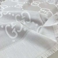 GG Jacquard Silk Wool Shawl-White 6636713GC439000 (1)