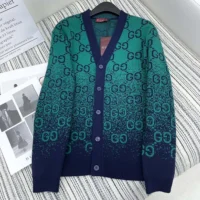 Gucci Men GG Degrade Wool Jacquard Cardigan ‎795012XKD423529 (1)