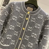 Gucci Men GG Wool Boucle Jacquard Cardigan 713300XKCNA1130 (1)